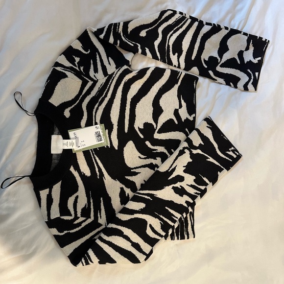 Jacquared Knit H&M sweater in the colour zebra, new with tags, size small - Picture 2 of 4